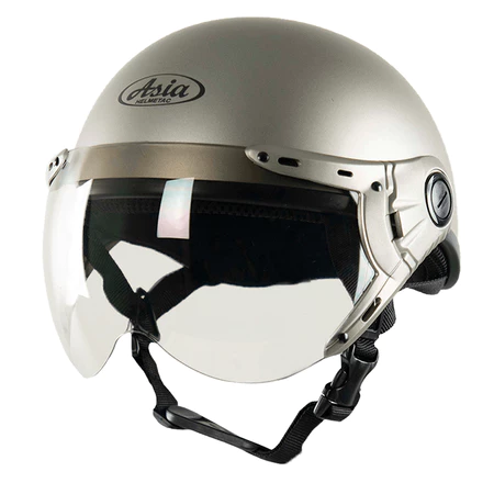 Mũ Bảo Hiểm Nửa Đầu Có Kính Asia MT-105K Trơn, An Toàn, Thời Trang, Nhiều Màu Cá Tính | Trực tiếp từ NSX